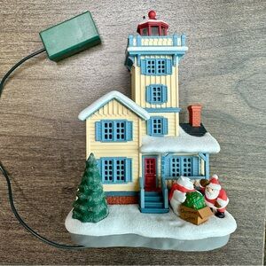 Hallmark Keepsake 2015 Holiday Lighthouse #4 Christmas Ornament w Santa Claus